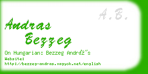 andras bezzeg business card